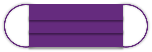 A purple graphic of a face mask