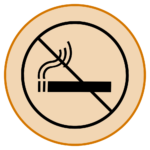 Icon of cigarette with line through it