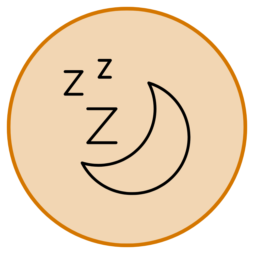 Icon of a crescent moon with the letter z 
